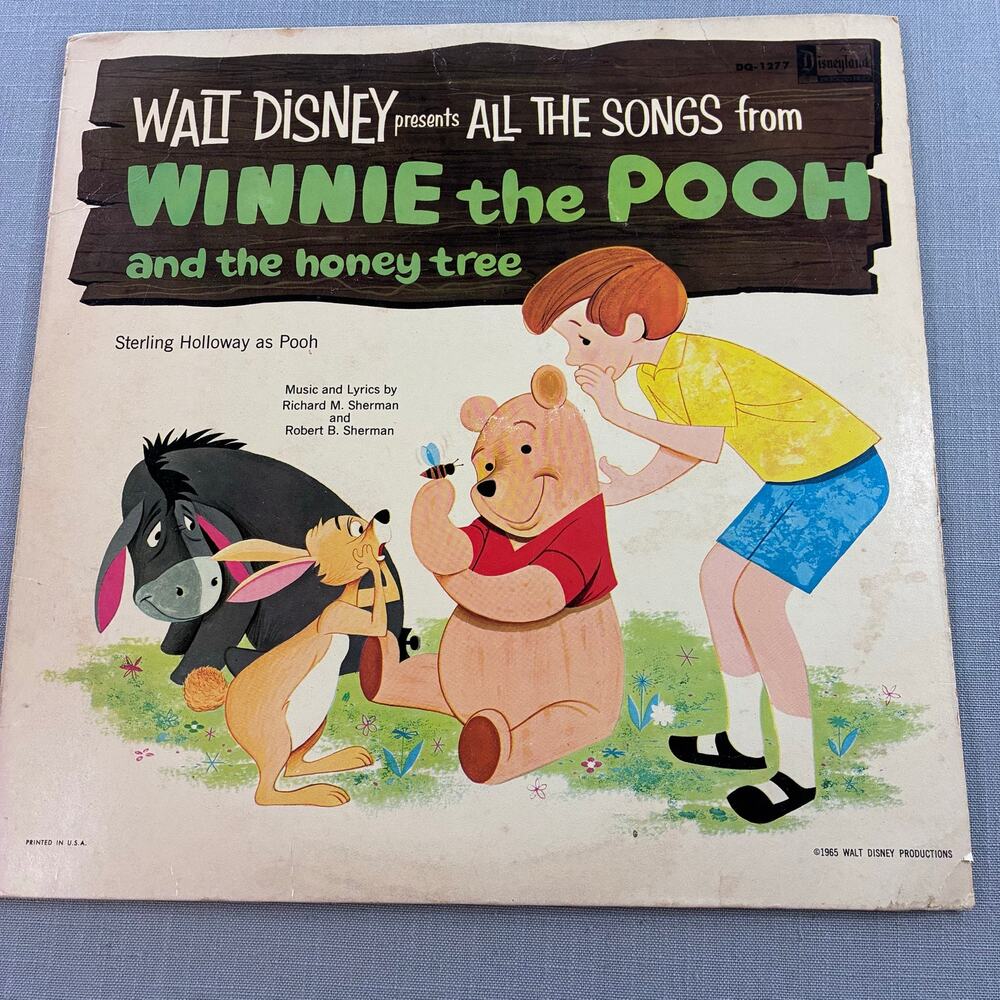 Vintage Disney Winnie The Pooh Honey Tree LP Record DQ-1277 Disneyland